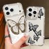 Luxury Bling Diamond TPU Phone Case For iPhone 17 Air 16e 16 14 15 13 17 Pro Max 15 16 Plus 17 Simple Butterfly Print ShockProof Case Cover