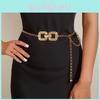 Double Square Circular Metal Chain Belt With Skirt And Dress Decorative Waist