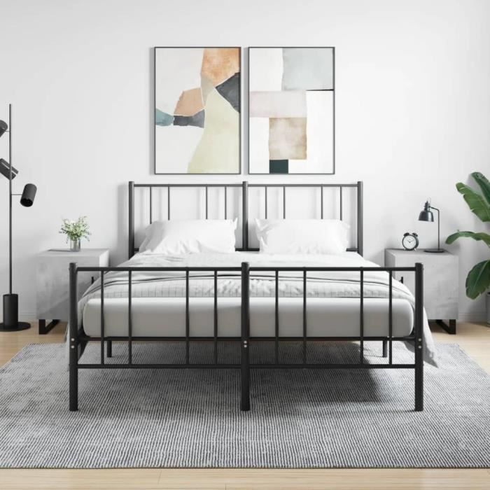 VidaXL Bedside Tables 2 Pcs Concrete Grey 40x40x50 Cm Engineered Wood 827621