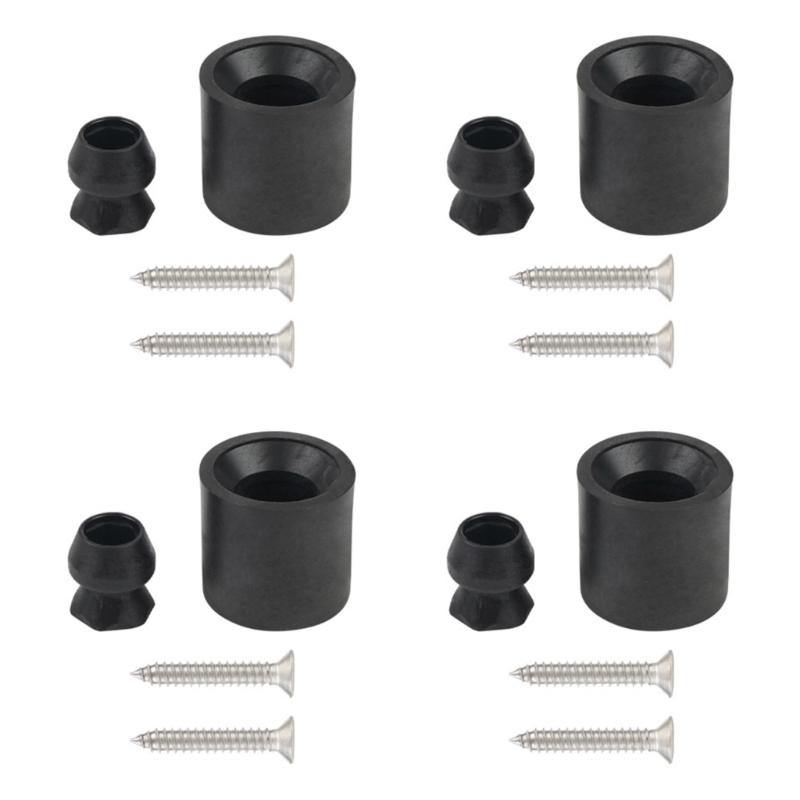 Juego de 4 soportes para puerta de remolque de caballos con casquillo de goma y vástago de plástico Juego de topes de puerta de goma para mejorar la estabilidad