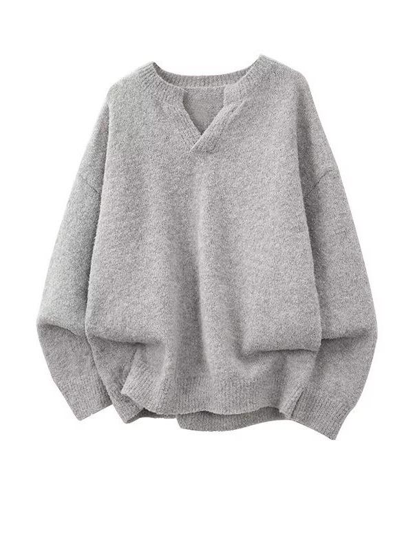 Herren Trendiger V-Ausschnitt Pullover: Herbst/Winter Lockeres Strickoberteil