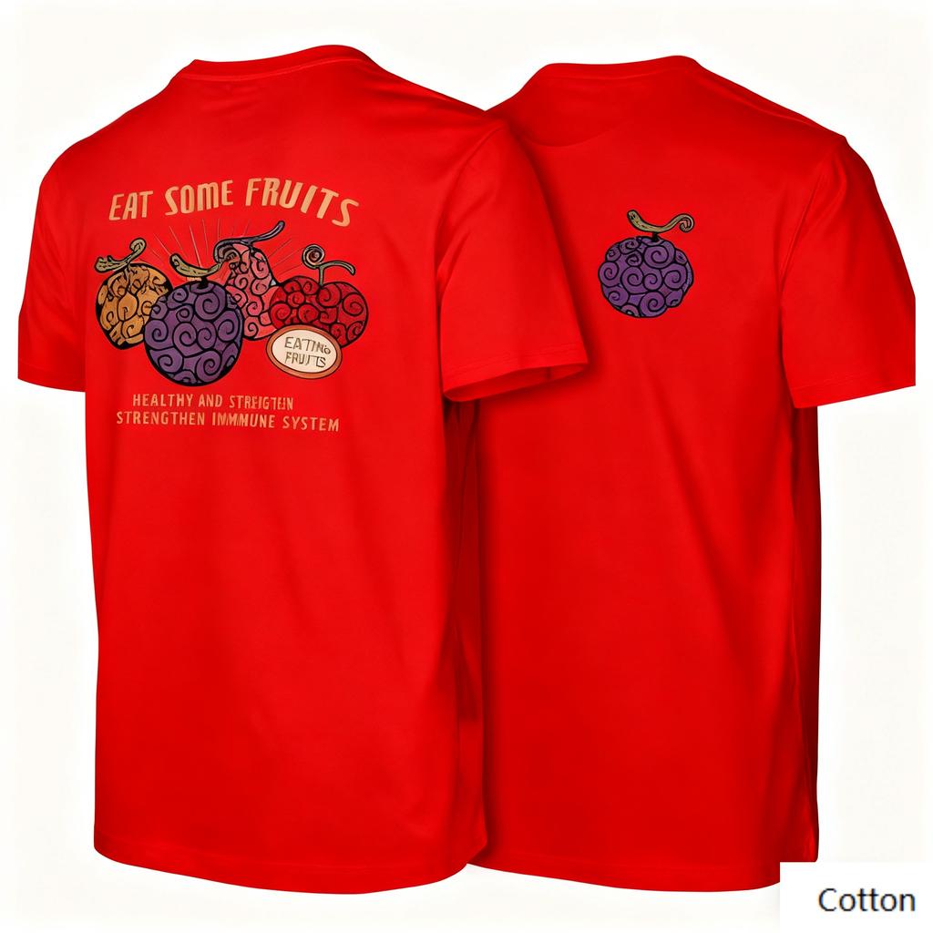 Crew Neck T - Shirt for Healthy Casual - Fruit Enthusiasts with Eye - Catching Fruit Print Classic Print New Arrival Tee S-4XL