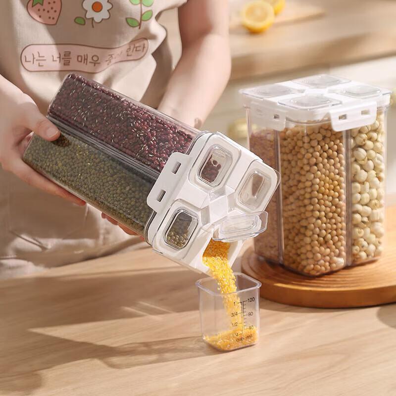 Multi-Grain Divided Rice Storage Container