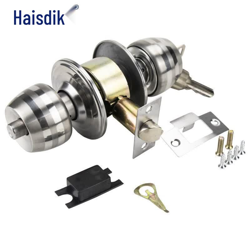 Haisidick Stainless Steel Bedroom Ball Door Lock with Key