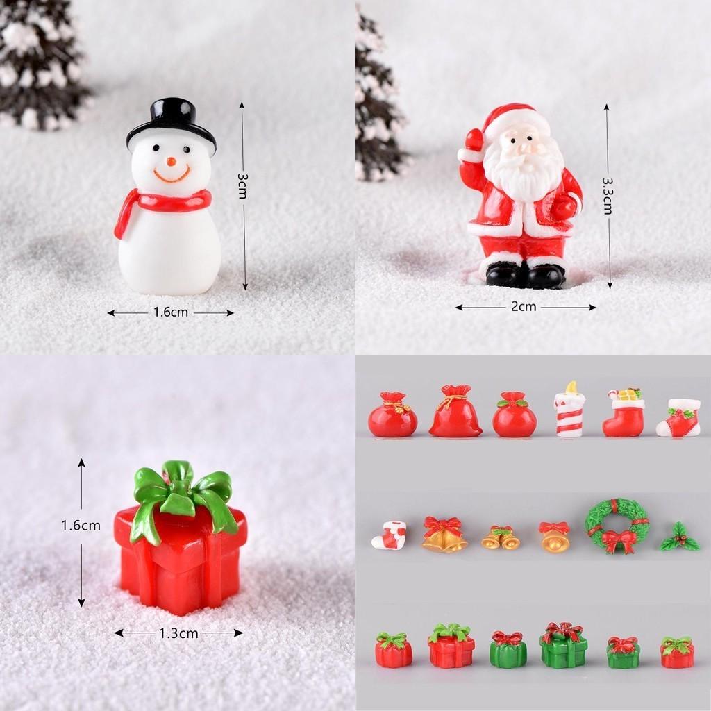 Charming Resin Santa And Snowman Miniature Ornaments For Festive Diy Decor