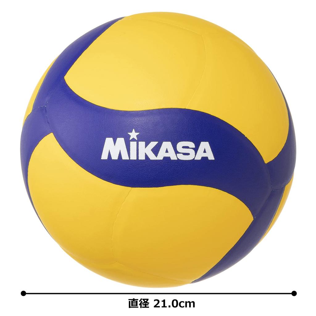 MIKASA Volleyball with Size for and High Recommended Internal Pressure Bells, 5, Adults, Colleges, Schools, Yellow/Blue, V330W-BL, 0.3 (kgf/cm2)