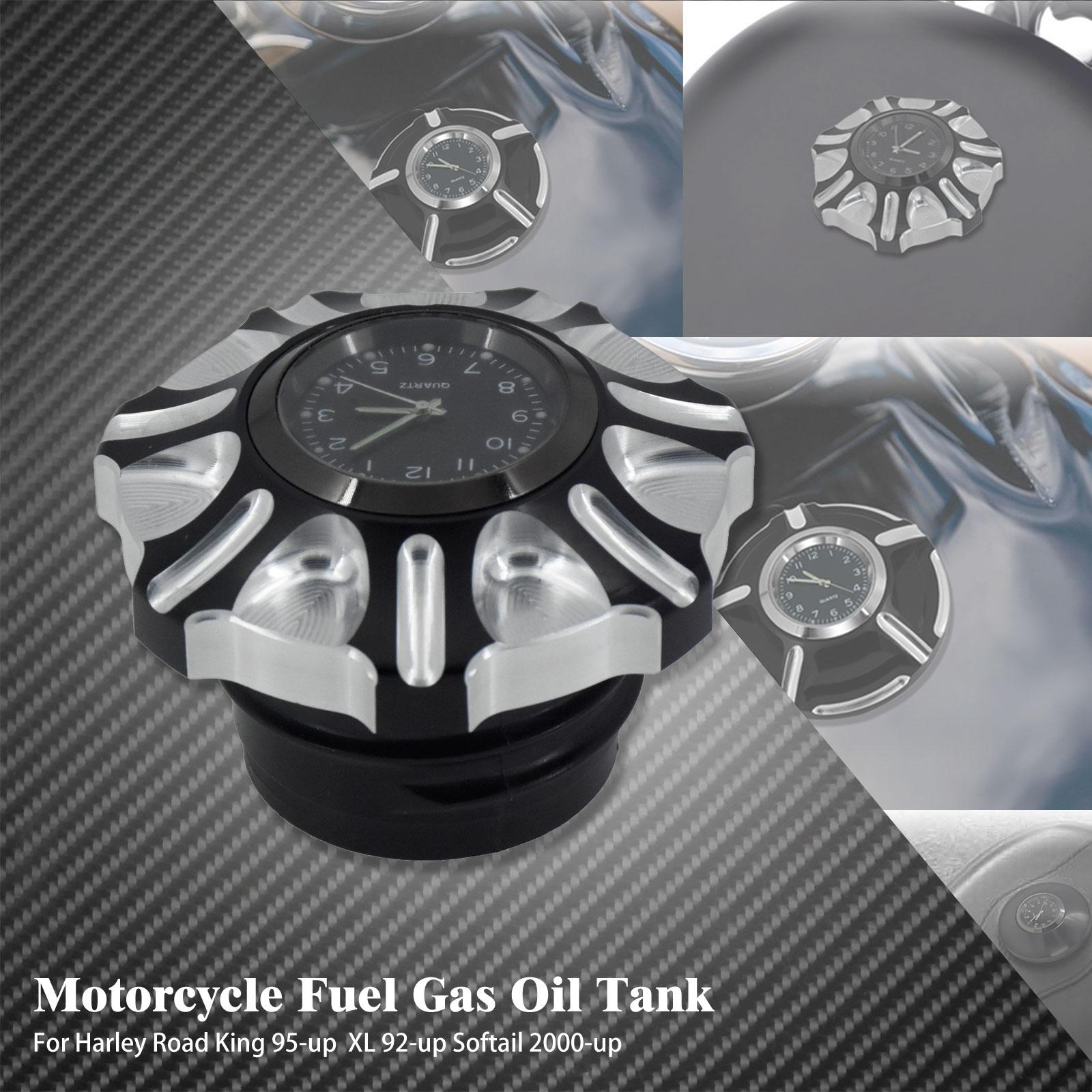 Motorcycle Fuel Gas Tank Cover With Clocks Motorbike Oil Tank Cap For Harley Touring FLHR Sportster XL1200 883 Dyna Fat Bob FXDF Fuel tank cap B