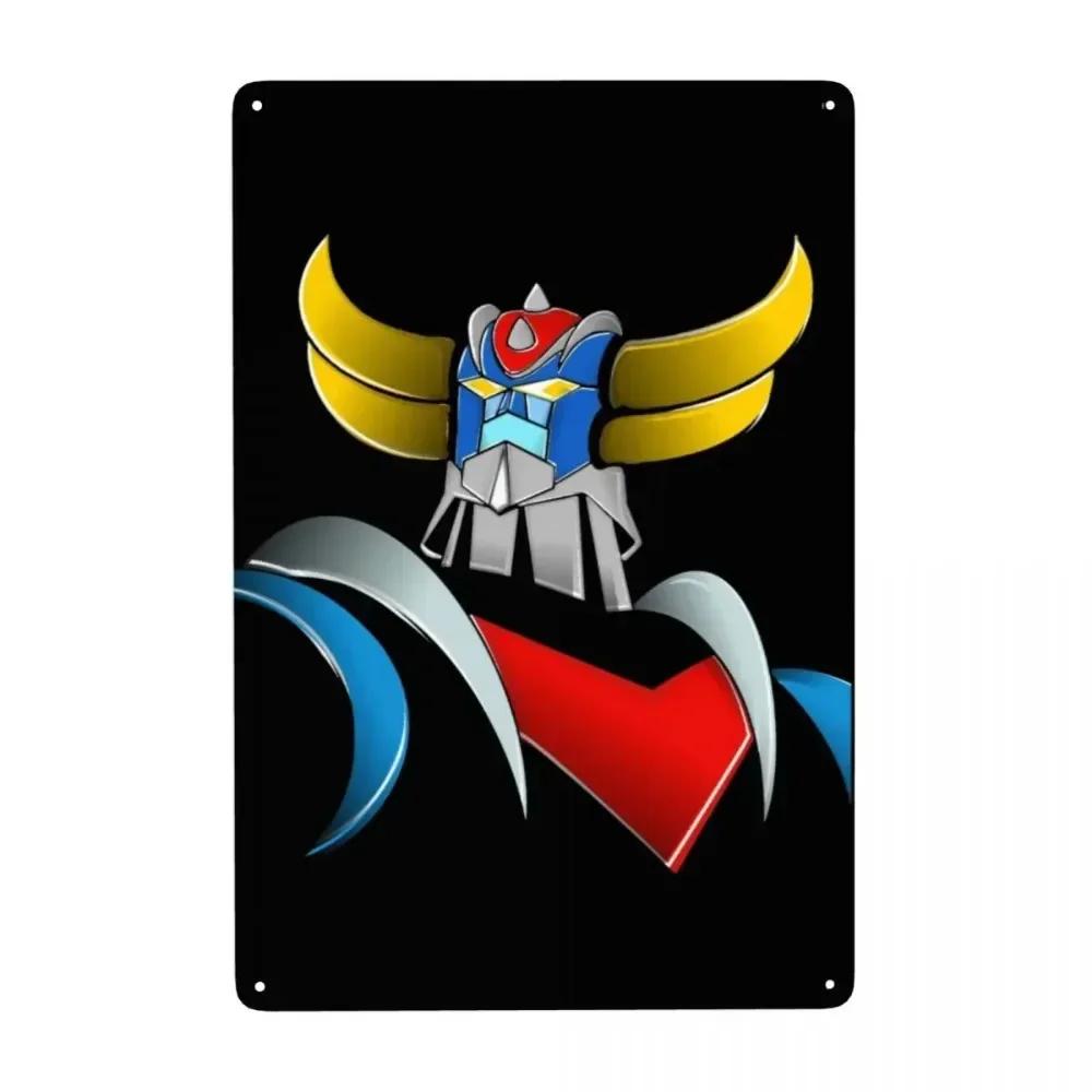 Vintage Goldorak Grendizer Metal Tin Sign  Custom Anime UFO Robot Goldrake Wall Art Decor for Pub Cafe Yard  Rectangle Plaque