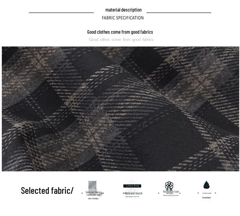 Spring Style Fashionable Plaid Elastic High Waist Pants for Middle-aged and Elderly Women