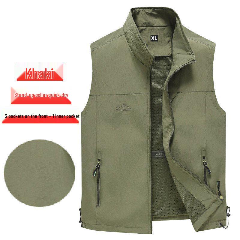Men's 7XL Quick-Dry Mesh Vest With Multi-Pockets - Breathable Summer Wear