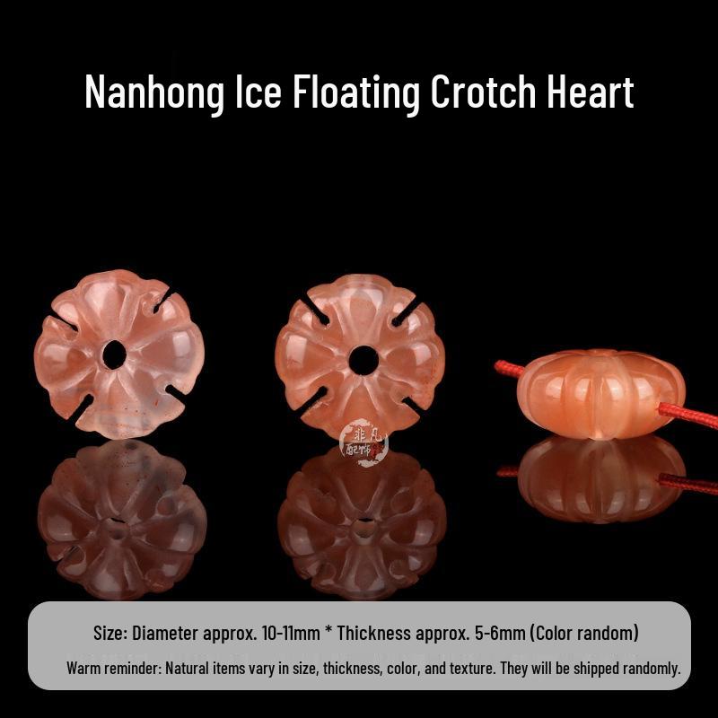 Natural Nanhong Agate Ice Float Heart Cloud Handwoven Bracelet DIY Accessory