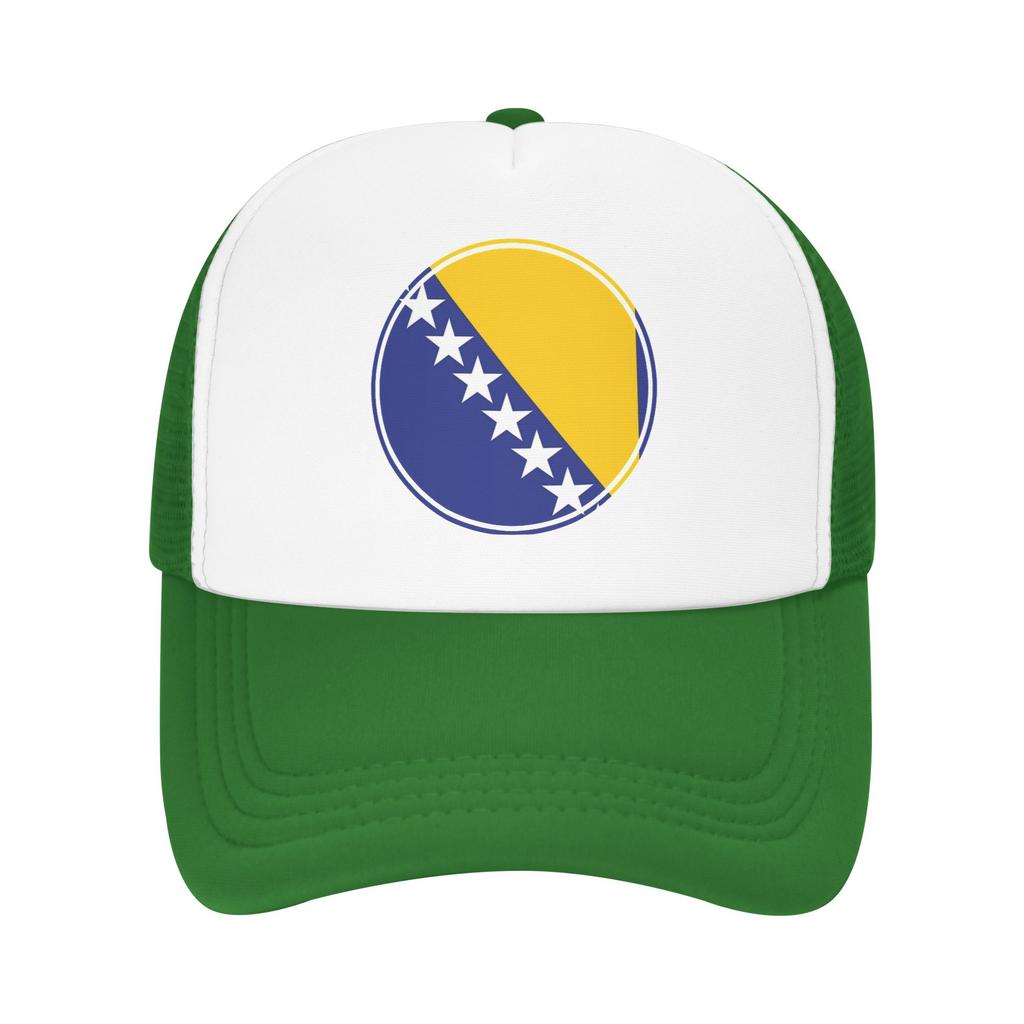 Bosnia and Herzegovina Flag Mesh Baseball Cap Unisex Women HipHop Trucker Worker Cap Hat Adjustable Summer Trucker Caps