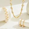 4PC Women's Fashion Copper Claw Chain Zircon Necklace Earrings Bracelet Zircon Set Wedding Banquet Party Holiday Gift