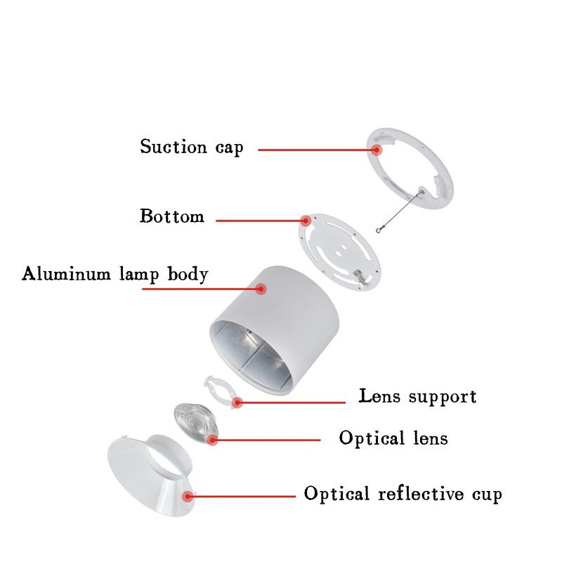 Kulaté LED stropní svítidlo downlight do obývacího pokoje, ložnice, chodby, bodové osvětlení, antireflexní COB/SMD10W12W15W18W24W bytové osvětlení
