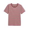 2025 Spring Women's Striped Short Sleeve Knitted Top - European & American Style Fashion