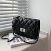 Spring New Women's Bags Are Simple, Fashionable and Easy To Fit, Diamond Chain, Small Square Bag, One Shoulder Crossbody Cross