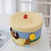 Cartoon Cotton Rope Storage Basket Dachshund Pattern with Cover Hand Gift Box Decorative Round Hand Woven Basket