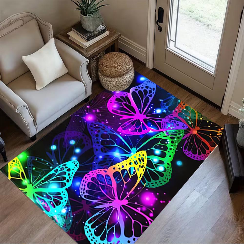 1pc Home Carpet Butterfly Design Non Slip Office Decor Gift Living Room Bedroom