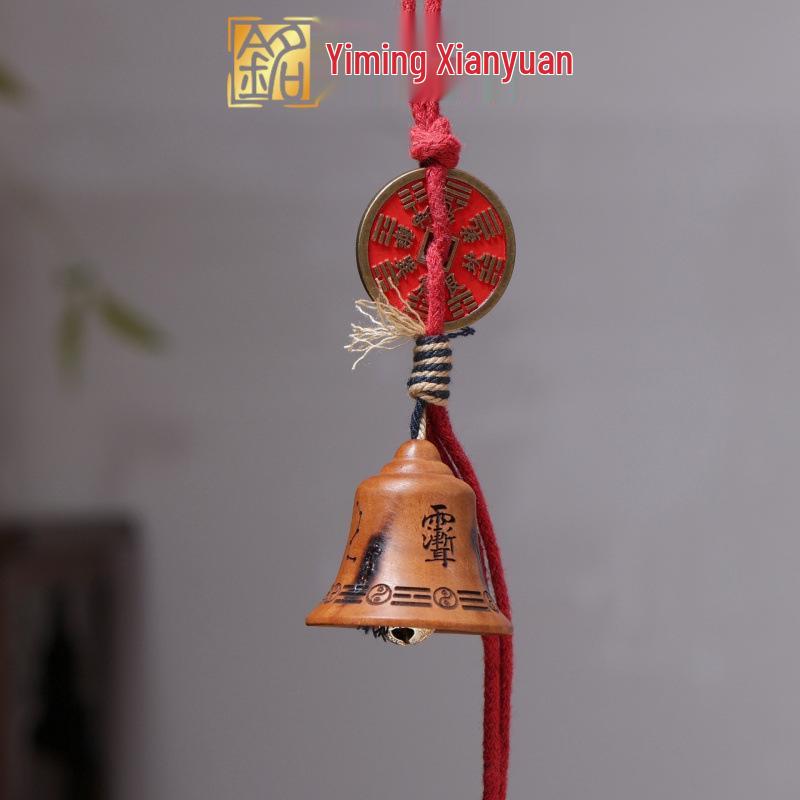 Lightning Wood & Jujube Carved Sword Gourd Pendant