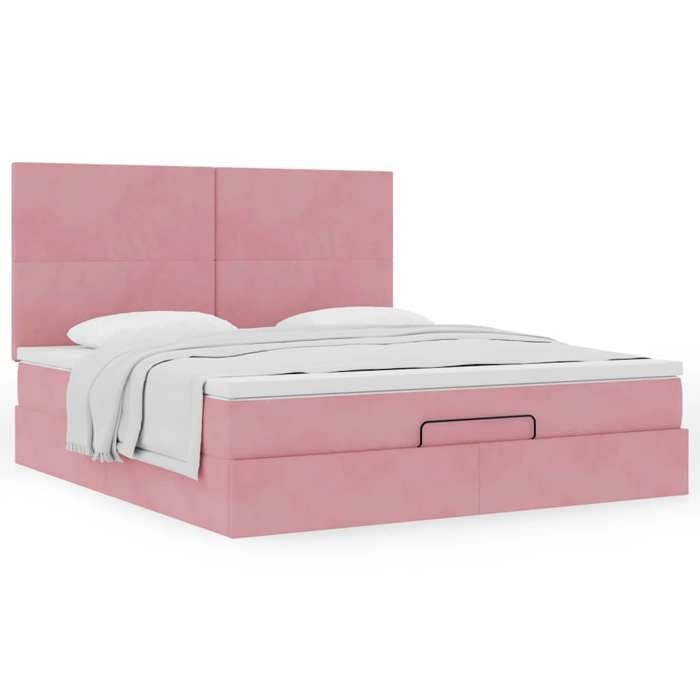 Maison Exclusive - Cadre de lit ottoman avec matelas rose 180x200 cm velours