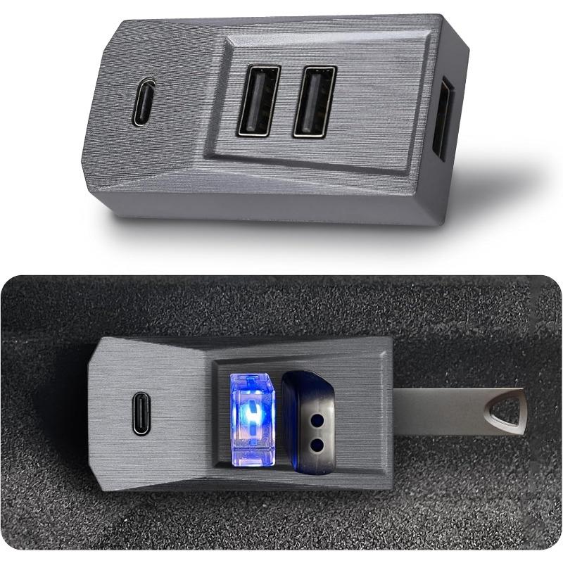 For Tesla Model Y/YL Launch Juniper 2025 Model 3Highland 2024-2026 Glovebox USB Hub Type-C Port Digital Splitter Docking Station