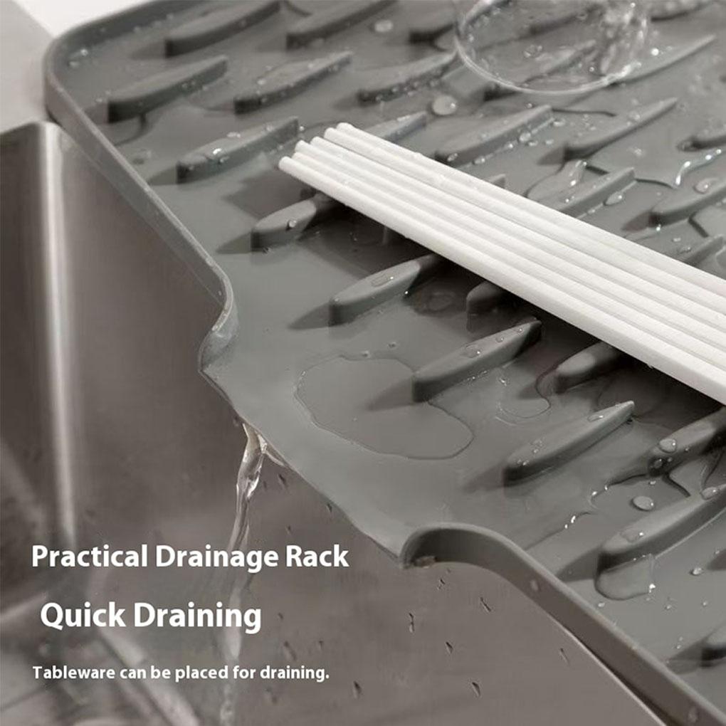 Silica Gel Foldable Silicone Sink Drainer Mat – Heat Resistant And Drip-Free Drain Pad Drying Pad