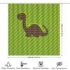 Kids Dinosaur Shower Curtain Green Brown Striped Pattern Waterproof Fabric Perfect For Bathroom Decor
