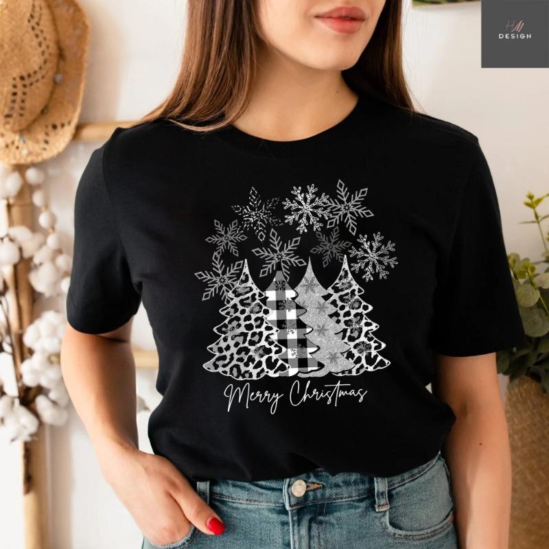 Summer Women's Merry Christmas Graphic Printed T-shirts Casual Sports High Quality  Short Sleeve Round Neck Loose Pullover Tops