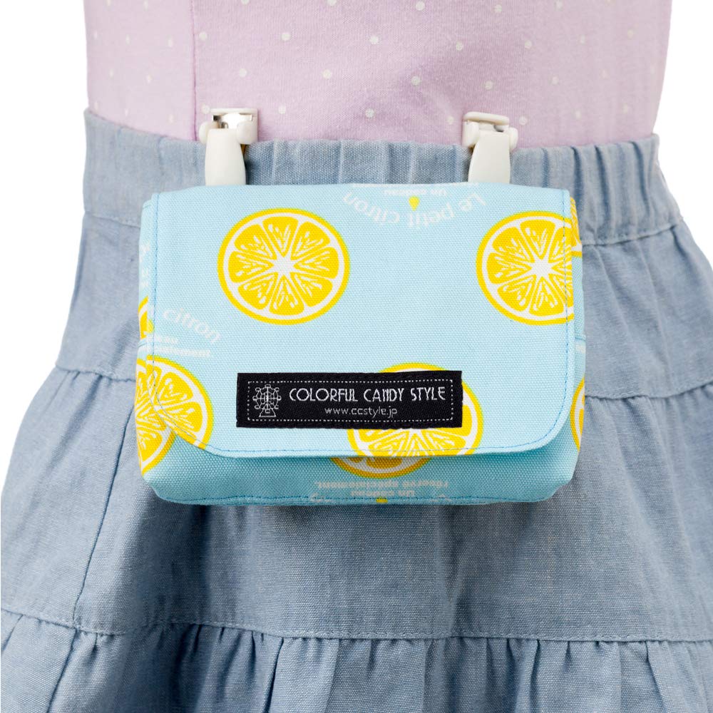 COLORFUL CANDY STYLE Travel Pocket for Elementary School Citron N6018900 Girls, Clip-on Pocket, Small, Student, Lemonade,