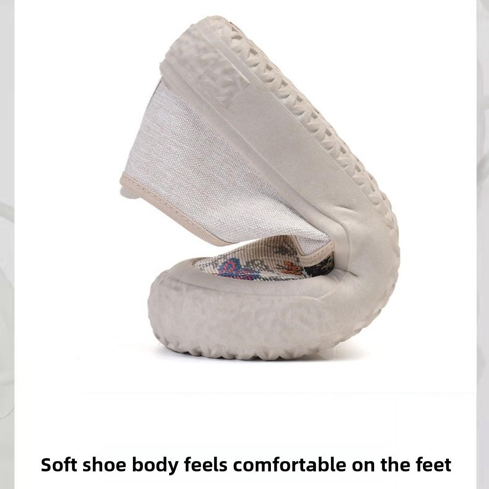Ladies' Spring and Autumn Canvas Shoes, Fashionable, Casual, Versatile Canvas Shoes, Soft Soled, Ethnic Style, One Step Flat Shoes