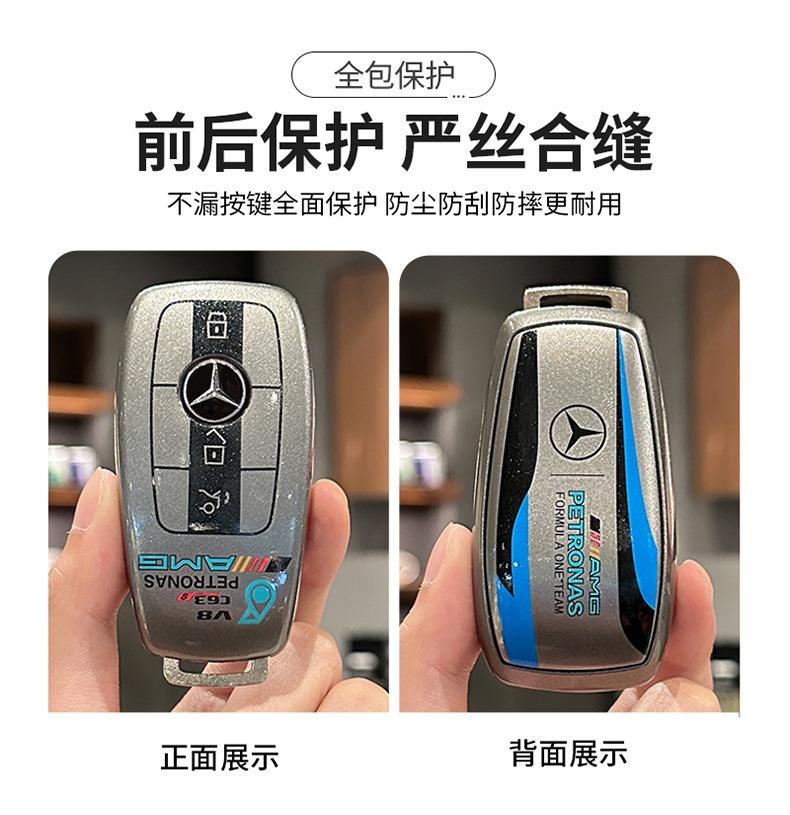 FA01Grey TPU Car Remote Key Case Cover Shell Bag For Mercedes Benz A C E S G Class GLC CLE CLA GLB GLS W177 W205 W213 W222 X167 AMG