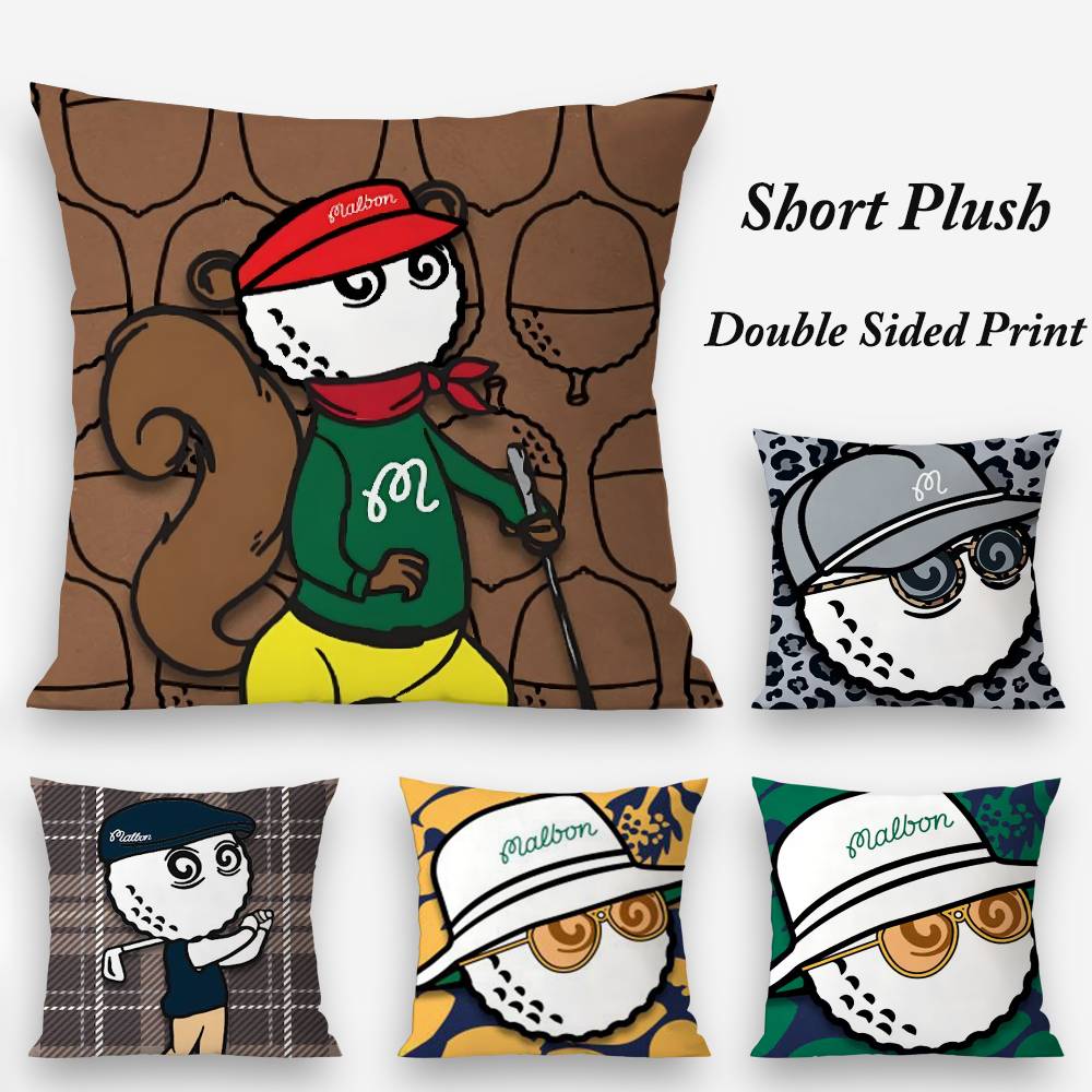 Leisure M-Malbones Golf Pillow Case Plush Fabric Soft Double Sided Print Sofa Cushion Cover Throw Pillow Covers