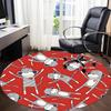 1pc Monkey Red Office Round Area Rug, Indoor Mat Suitable For Office, Under Office Chairs Bedroom Living Room Home Decor, Room Deco