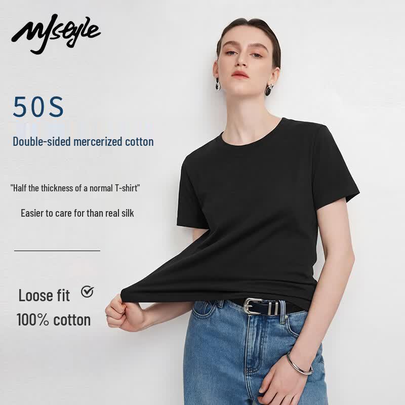 Women s Mercerized Cotton Short-Sleeve T-Shirt L