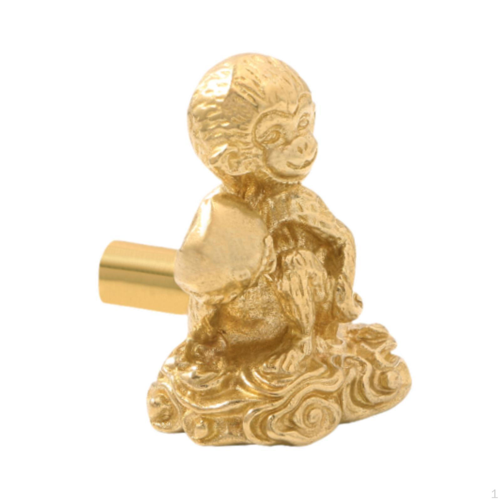 

Латунная мебельная ручка в виде обезьянки, креативная, простая в установке, забавная дверца шкафа, ящик золотой