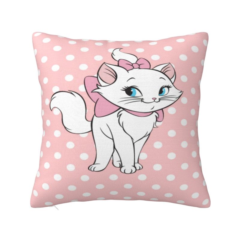 Custom Modern Marie Cat Rose Sofa Cushion Cover Soft Throw Pillow Case
