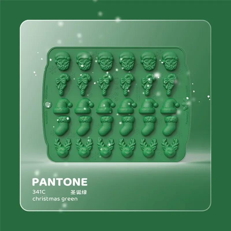 Christmas Silicone Chocolate Mold Gingerbread Man Xmas Tree Snowman Gloves Gummy Candly Mould Kitchen Party DIY Baking Tool