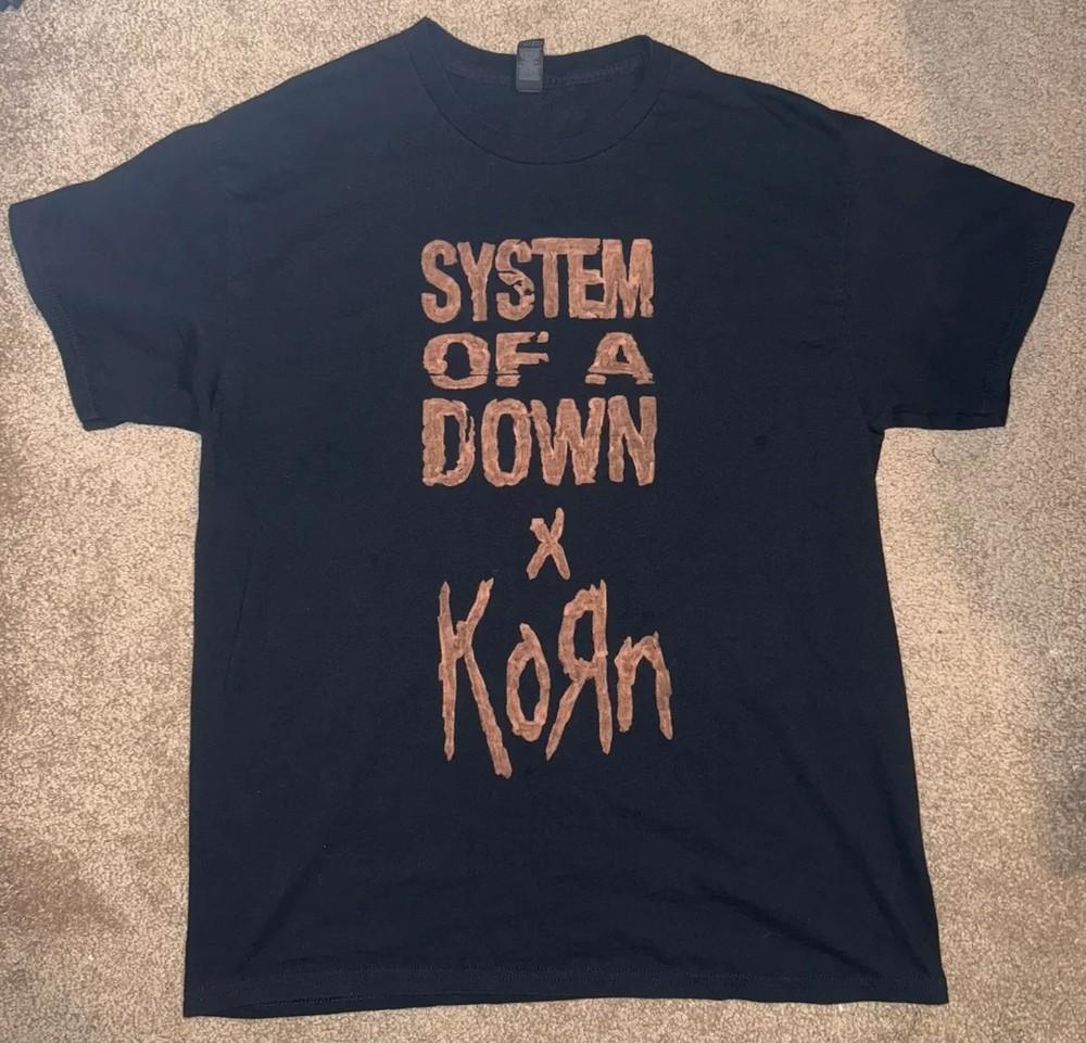 2025 Футболка System Of A Down SOAD x KORN концерт Унисекс Футболка XXXXL