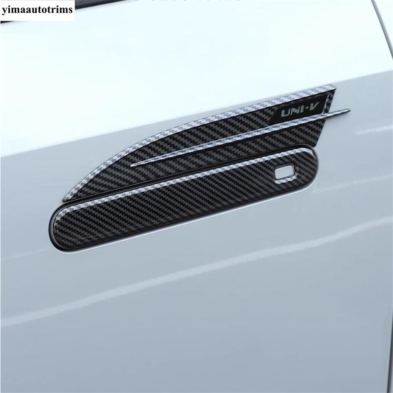 Car Door Handle Bowl Catch Decoration Cover Trim For CHANGAN UNI-V UNIV ABS Black / Carbon Fiber Accessories Exterior