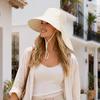 Summer Sun Protection Bucket Hat, Foldable Breathable Mesh Fisherman Hat, Ventilation Large Brim Hat with Detachable Neck Shawl for Outdoor Summer