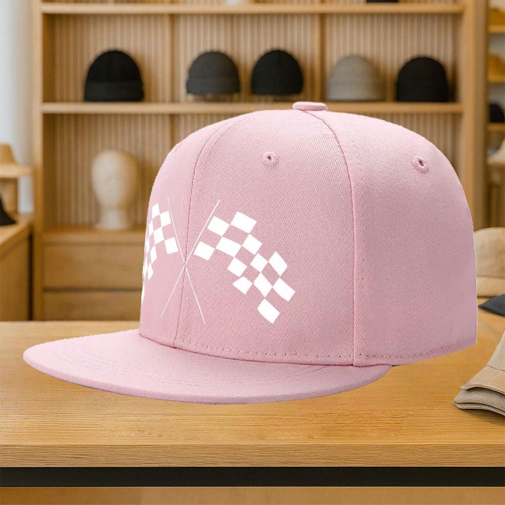 

Checkered Racing Flags Unisex Baseball Cap Polyester Snapback Adjustable Casual Streetwear Hat One Size