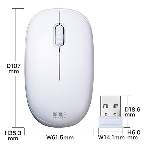 Sanwa Supply Wireless Keyboard USB Connection Compact Japanese 109 Keys Membrane White SKB-WL34SETW
