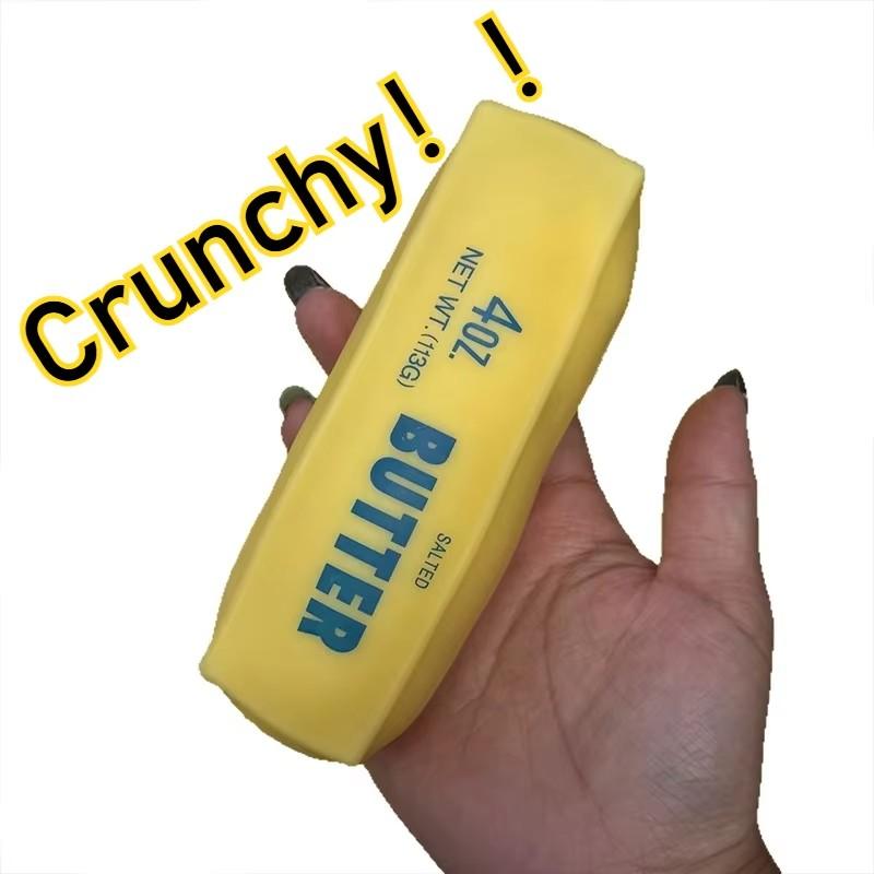 Crunchy Butter Stick Squishy Toy Stress Ball Fidget Squeeze Toys Round Blocks Filled ASMR Anti Stress Adult Toy Gift