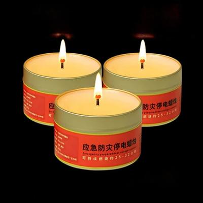 Disaster Prevention Candle, Safe for Household Use, Power Outage, Windproof, Waterproof, Smokeless, Transparent Glass Cup, Canned