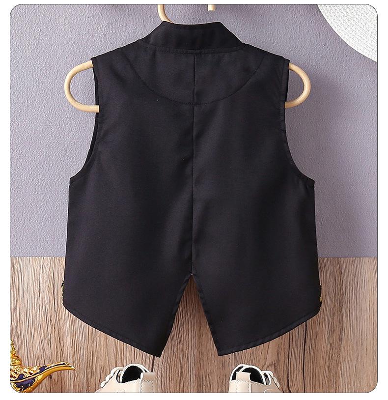 In-Stock Arabic Style Embroidered Vest Robe Set for Middle Eastern Teens & Boys