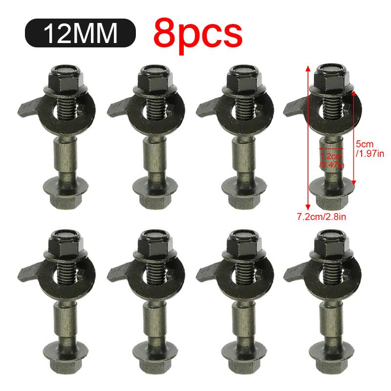 4/8Pcs 12mm Wheel Alignment Camber Bolt 72mm Metal Eccentric Screw Car Adjustment Repair Tool 10.9 Level Four Wheel Positioning