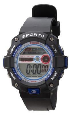 [Clefa] Digital Watch, Waterproof, Multifunctional, Urethane Strap, TS-D154-BL, Men's, Black