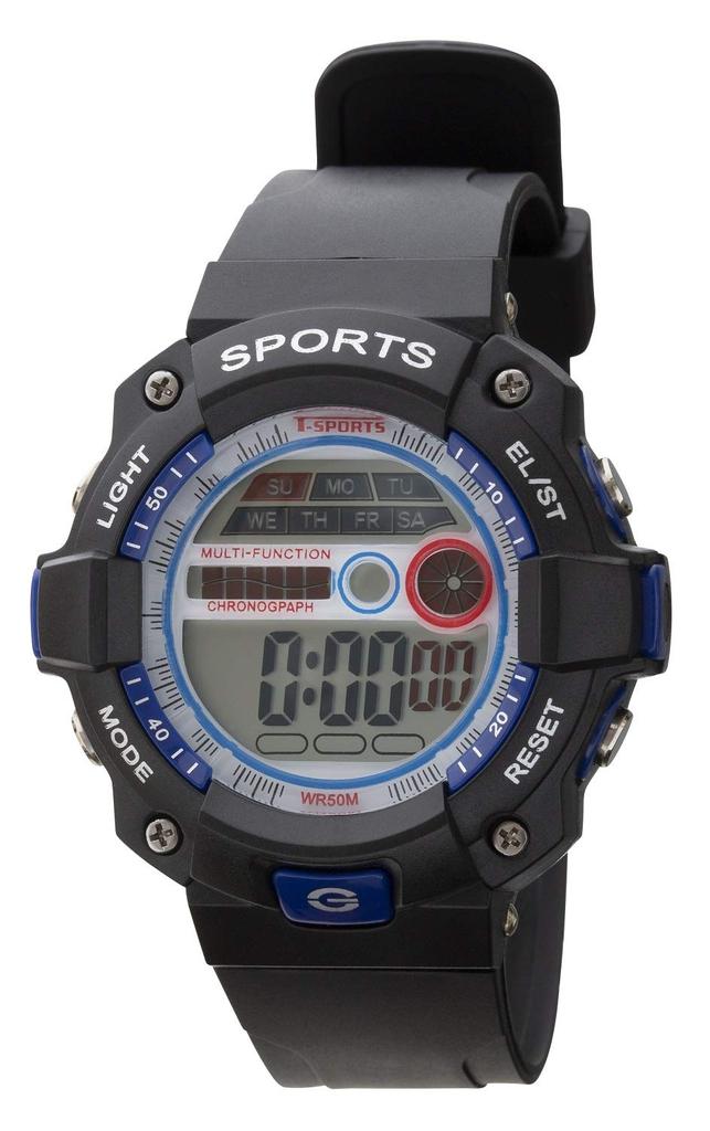Digital Urethane Black [Clefa] Watch, Waterproof, Multifunctional, Strap, TS-D154-BL, Men's,