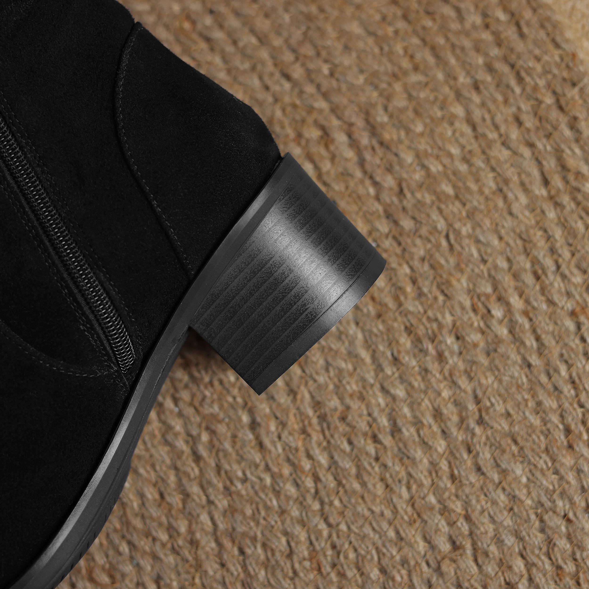 Krazing Pot Коровья замша Нубук Зимние Средний каблук Вестерн Сапоги Женские На молнии — фото 9