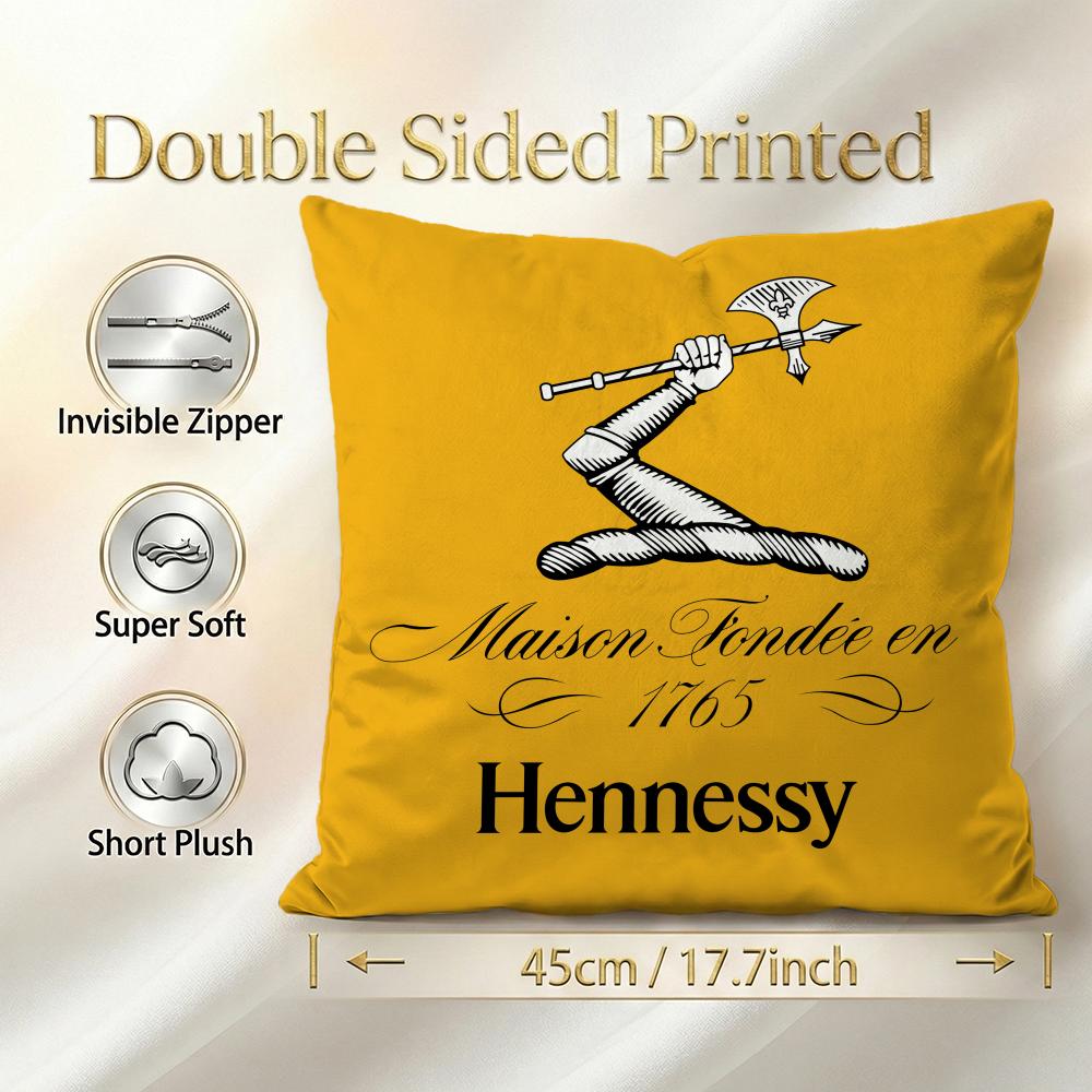Premium Hennessy Cushion Cover 1Pcs Decorative Covers Soft Cushion Case For Sofa Couch Decor 40X40 45X45 Pillowcases